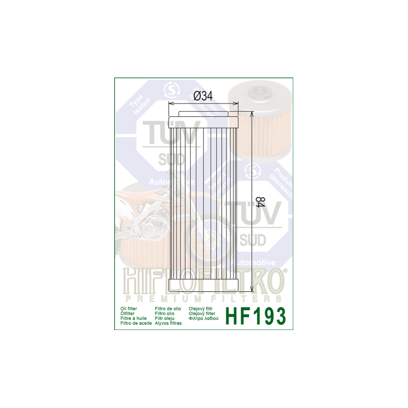 Filtro de Aceite Hiflofiltro HF193 | RCMotos