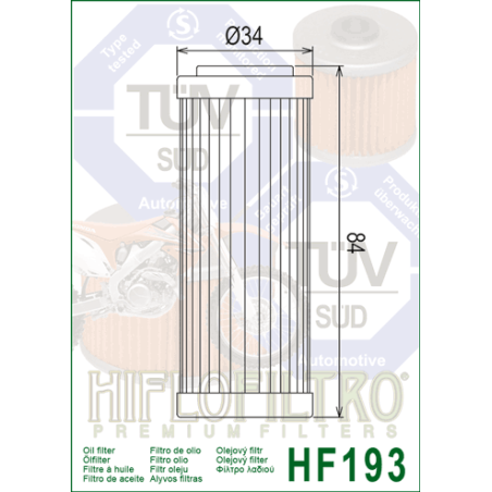 Filtro de Aceite Hiflofiltro HF193 | RCMotos